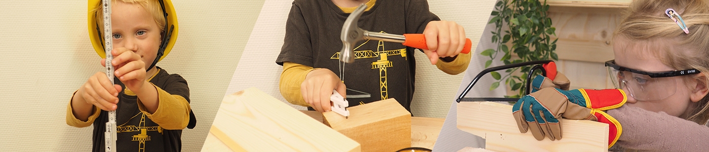 Børneværktøj i aktion: der måles, hamres og saves af børn