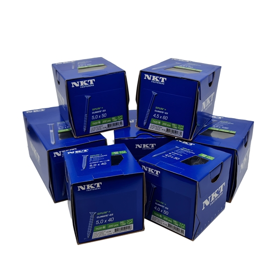 Skruesortiment med Store skruer