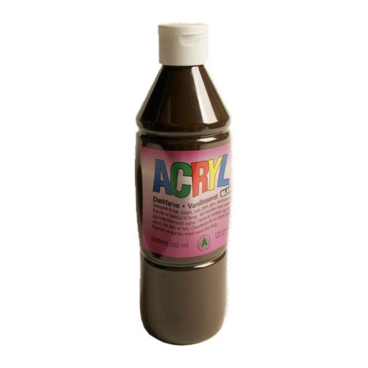Akrylmaling - Brun 0,5 ltr