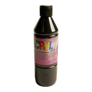 Akrylmaling - Sort 0,5 ltr