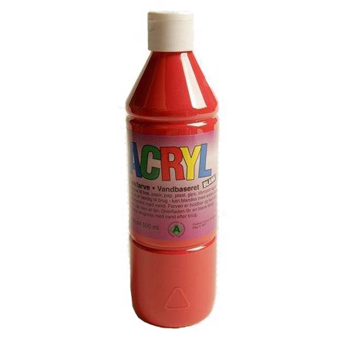 Akrylmaling - Rød 0,5 ltr