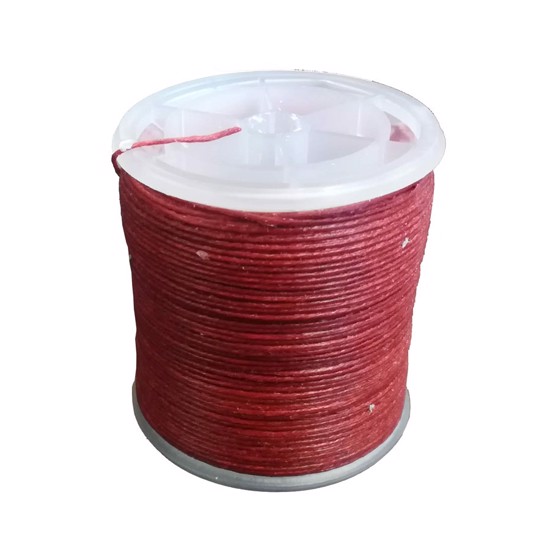 Vokset Hørtråd 0,9mm x 100 m - Rød