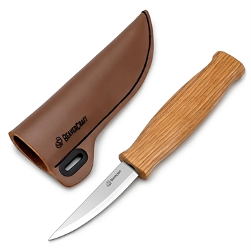 Sløjdkniv m ed læderskede Beaver Craft - 80 mm
