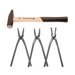 Smede-værktøjssæt - 3 tænger+1hammer