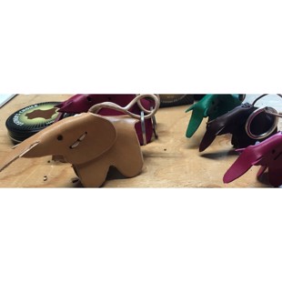DIY Læderelefant med nøglering