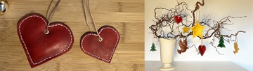 Lav røde hjerter i læder til juletræet / troldegren / Valentines dag | DIY guide