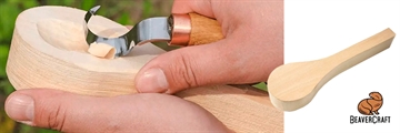 Snit en ske af forudkøbt snittetræ-ske fra BeaverCraft