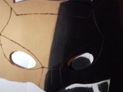 Step 4 Mal Batman masken med sort narvsværte for at gøre masken sort