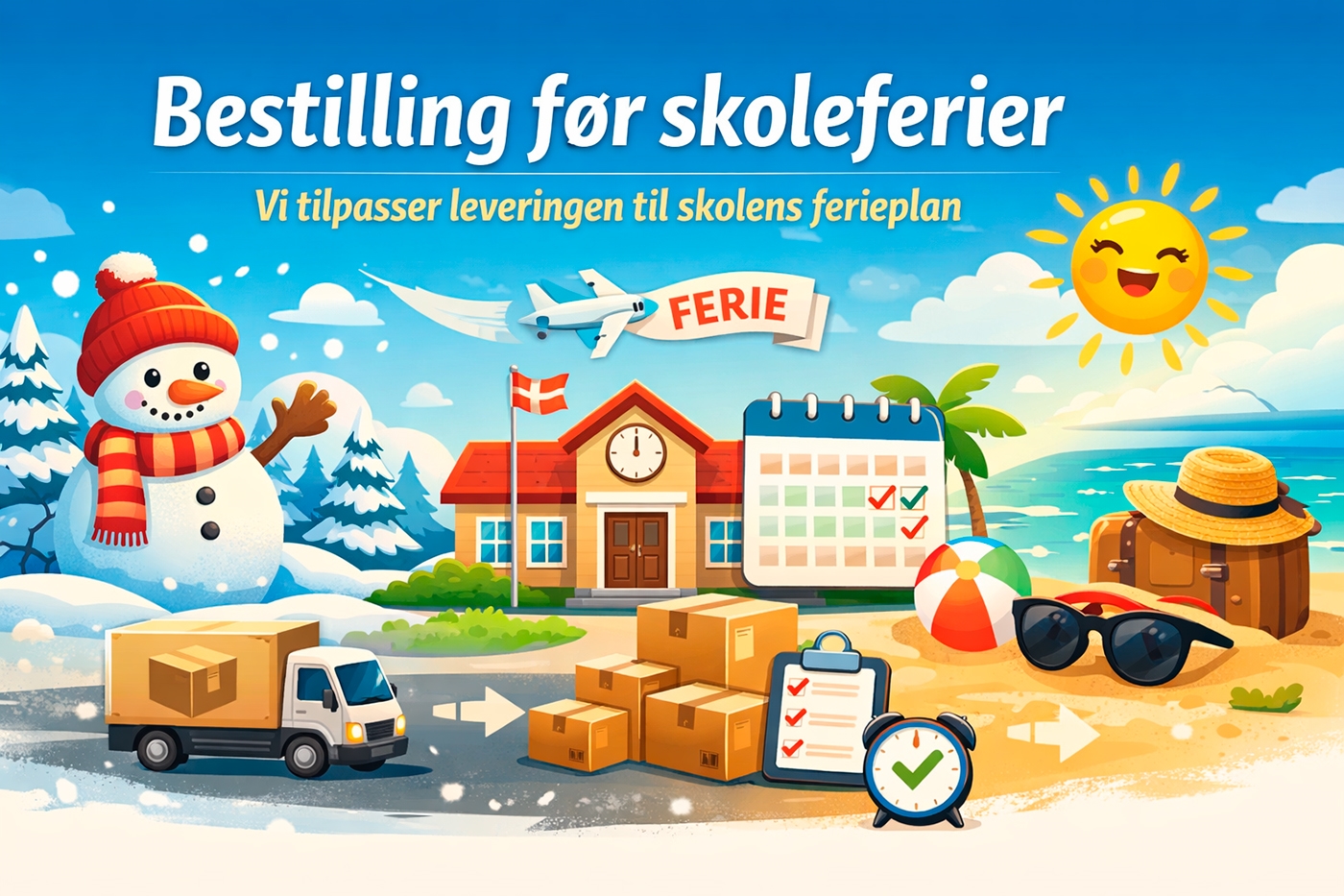 Grafik til bestilling før skoleferier